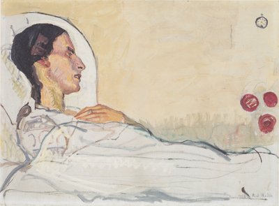 Valentine Godé-Darel in Sickbed by Ferdinand Hodler